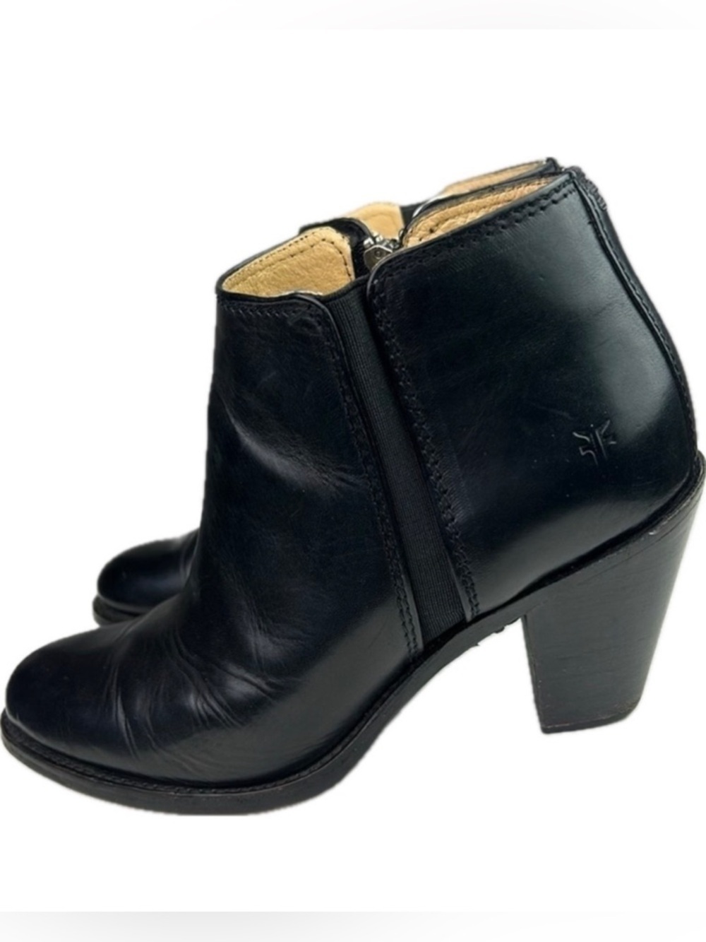 Frye Mustang Gore Women’s Black Leather Ankle Booties Size 8.5B